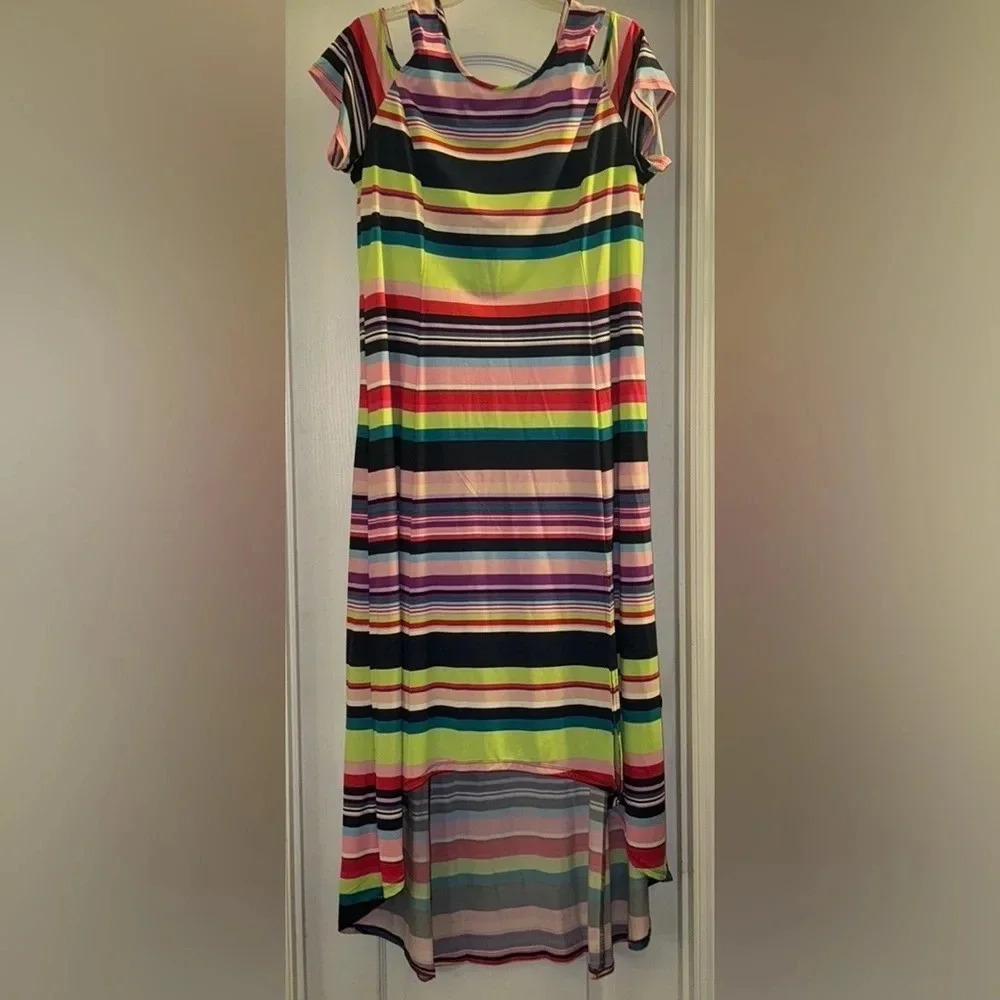 Kim Rogers Beautiful Multi Colored Stripped Dress